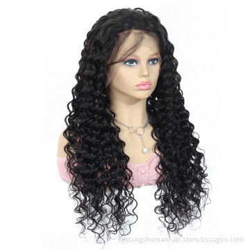 Malaysian Deep Wave Lace Frontal Human Hair Wig Vendor Pre Plucked Natural Hairline 13X4 13X6 Lace Front Wig Transparent Lace